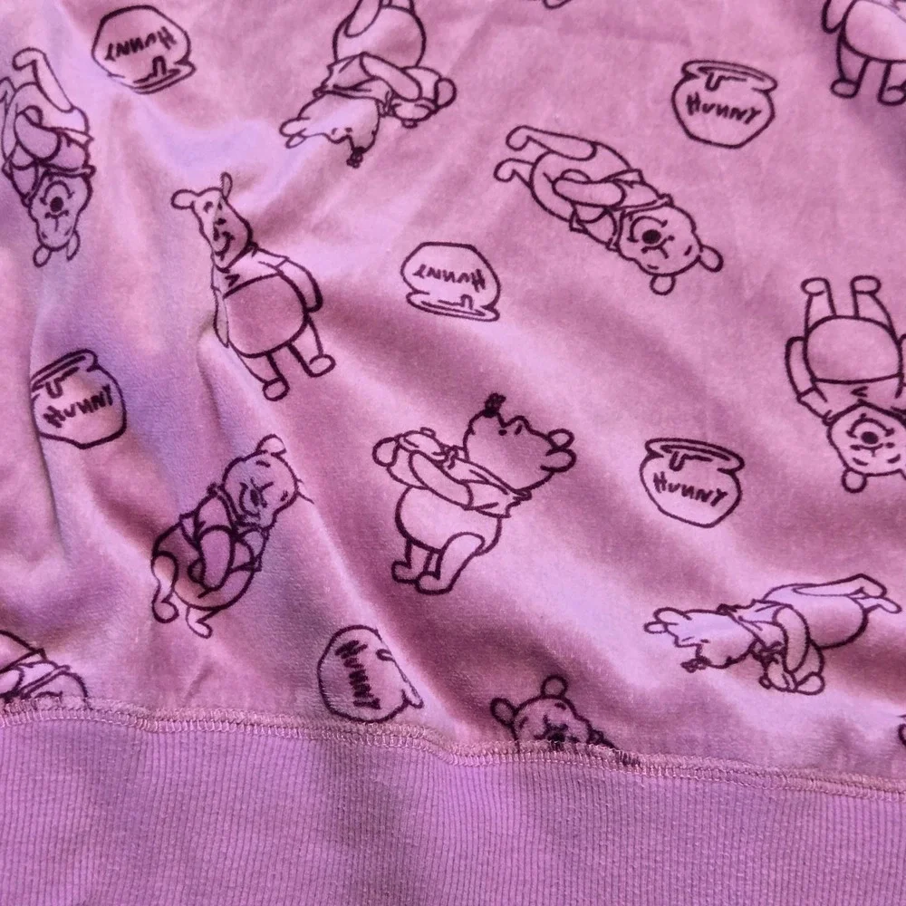 Disney Winnie the Pooh Pink Velvet Soft Like Cozy Lounge Pajama Set  Med 2pc - Picture 3 of 8
